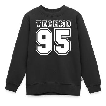 TECHNO 95 - Kinder Premium Organic Sweatshirt - Schwarz - Vorne - AI Model Kid Female (0cm)