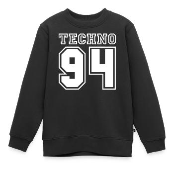 TECHNO 94 - Kinder Premium Organic Sweatshirt - Schwarz - Vorne - AI Model Kid Female (0cm)