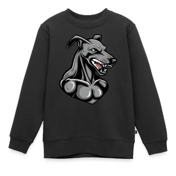 Chien Hund Bande dessinée - Sweat Premium enfant bio - noir - Devant - AI Model Kid Female (0cm)