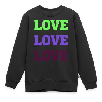 Love Love Love - Kinder Premium Organic Sweatshirt - Schwarz - Vorne - AI Model Kid Female (0cm)