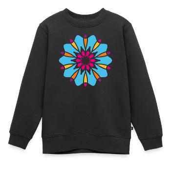 Yoga Ornament Concentration Meditation India Om - Kids Premium Organic Sweatshirt - black - Front - AI Model Kid Female (0cm)