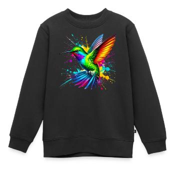 Kolibri - Kinder Premium Organic Sweatshirt - Schwarz - Vorne - AI Model Kid Female (0cm)