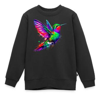 Kolibri - Kinder Premium Organic Sweatshirt - Schwarz - Vorne - AI Model Kid Female (0cm)