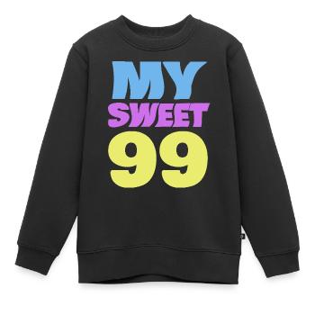 Âge 99 - Sweat Premium enfant bio - noir - Devant - AI Model Kid Female (0cm)