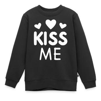 Embrasse-moi - Sweat Premium enfant bio - noir - Devant - AI Model Kid Female (0cm)