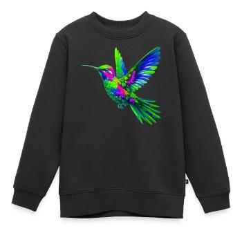 Kolibri - Kinder Premium Organic Sweatshirt - Schwarz - Vorne - AI Model Kid Female (0cm)