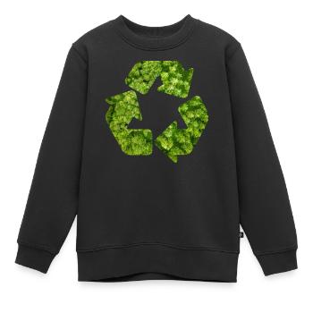 Recycle Umweltschutz Natur Wald Recycling - Kinder Premium Organic Sweatshirt - Schwarz - Vorne - AI Model Kid Female (0cm)