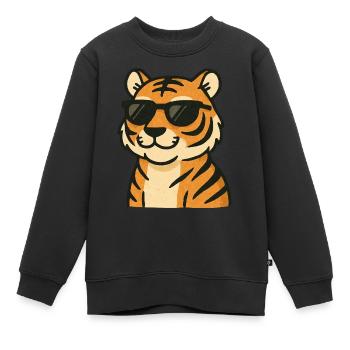 tiger comic - Kinder Premium Organic Sweatshirt - Schwarz - Vorne - AI Model Kid Female (0cm)