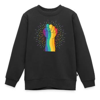 Regenbogenfist der Vielfalt - Kinder Premium Organic Sweatshirt - Schwarz - Vorne - AI Model Kid Female (0cm)