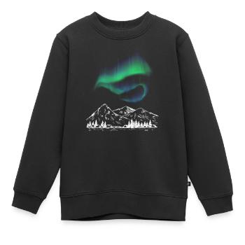 Aurora Alpenkarte - Kinder Premium Organic Sweatshirt - Schwarz - Vorne - AI Model Kid Female (0cm)