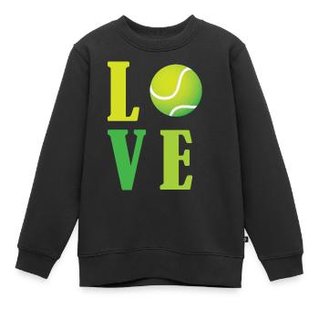 Ich liebe Tennis - Kinder Premium Organic Sweatshirt - Schwarz - Vorne - AI Model Kid Female (0cm)