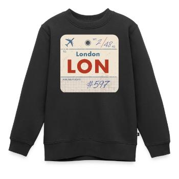 Tag de compagnie aérienne vintage LON de Londres - Sweat Premium enfant bio - noir - Devant - AI Model Kid Female (0cm)