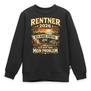Pensions cadeaux d’adieu 2026 - Sweat Premium enfant bio - noir - Devant - AI Model Kid Female (0cm)