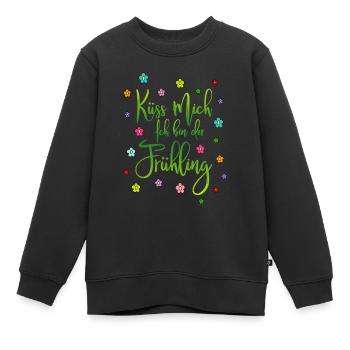 Embrasse-moi, je suis printemps - Sweat Premium enfant bio - noir - Devant - AI Model Kid Female (0cm)