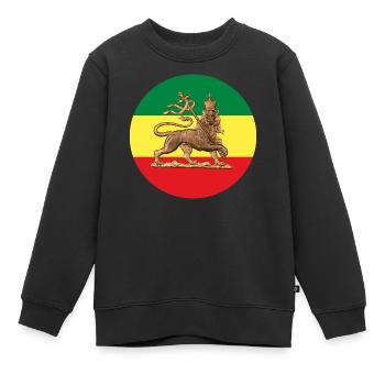 Lion of Judah Rasta Reggae Roots Jah Rastafari - Kids Premium Organic Sweatshirt - black - Front - AI Model Kid Female (0cm)