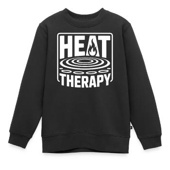 Thérapie par la chaleur au sauna, transpiration bien-être - Sweat Premium enfant bio - noir - Devant - AI Model Kid Female (0cm)