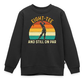Le départ du huit toujours en par, 80e anniversaire de golf - Sweat Premium enfant bio - noir - Devant - AI Model Kid Female (0cm)
