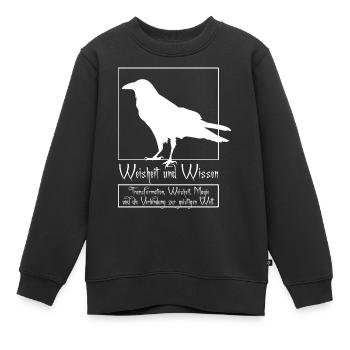 Raven Rabe Wissen und Weisheit Silhouette - Kinder Premium Organic Sweatshirt - Schwarz - Vorne - AI Model Kid Female (0cm)