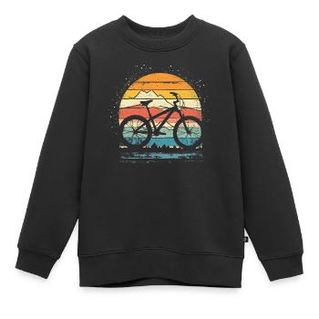 Mountainbike Retro Style - Kinder Premium Organic Sweatshirt - Schwarz - Vorne - AI Model Kid Female (0cm)