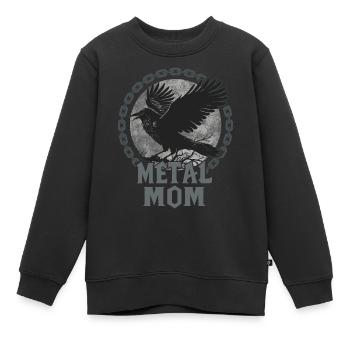 Metal Mom Corbeau Cadeau Heavy Metal Femme - Sweat Premium enfant bio - noir - Devant - AI Model Kid Female (0cm)