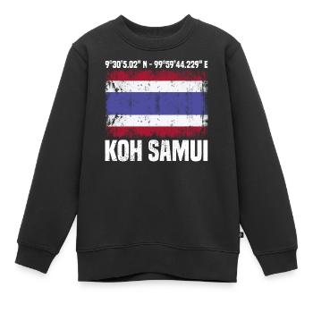 Koh Samui Koordinaten - Kinder Premium Organic Sweatshirt - Schwarz - Vorne - AI Model Kid Female (0cm)