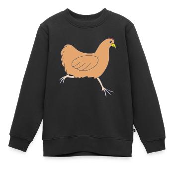 Poulet courant - Sweat Premium enfant bio - noir - Devant - AI Model Kid Female (0cm)