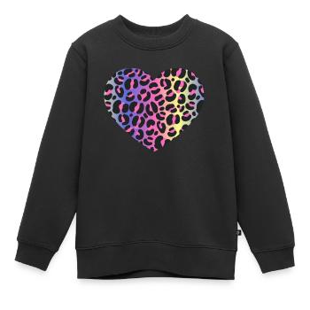 Animal Print leopard Raubkatze retro neon Spruch - Kinder Premium Organic Sweatshirt - Schwarz - Vorne - AI Model Kid Female (0cm)