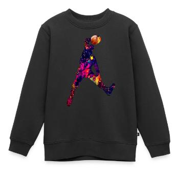 Dave Dunking Galaxy - Kinder Premium Organic Sweatshirt - Schwarz - Vorne - AI Model Kid Female (0cm)