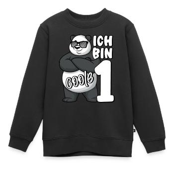 1. Geburtstag Junge 1 Jahr Panda Ich bin coole 1 - Kinder Premium Organic Sweatshirt - Schwarz - Vorne - AI Model Kid Female (0cm)