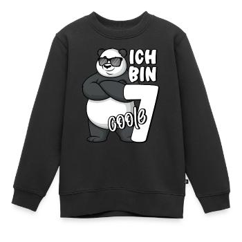 7. Geburtstag Junge 7 Jahre Panda Ich bin coole 7 - Kinder Premium Organic Sweatshirt - Schwarz - Vorne - AI Model Kid Female (0cm)
