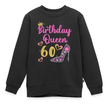 60th birthday Queen 60 years Sixty - Kids Premium Organic Sweatshirt - black - Front - AI Model Kid Female (0cm)