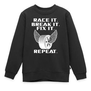 Race It Break It Fix It Racing - Kids Premium Organic Sweatshirt - black - Front - AI Model Kid Female (0cm)