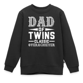 Dad Of Twins Classic Overachiever Daddy Of Twins - Kinder Premium Organic Sweatshirt - Schwarz - Vorne - AI Model Kid Female (0cm)
