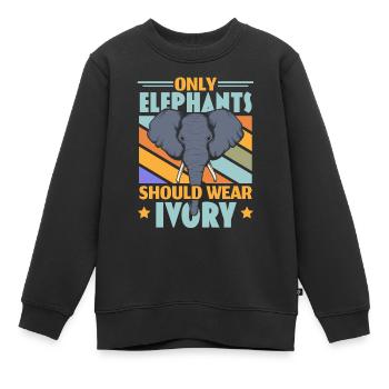 Nur Elefanten sollten Elfenbein tragen Wildlife An - Kinder Premium Organic Sweatshirt - Schwarz - Vorne - AI Model Kid Female (0cm)