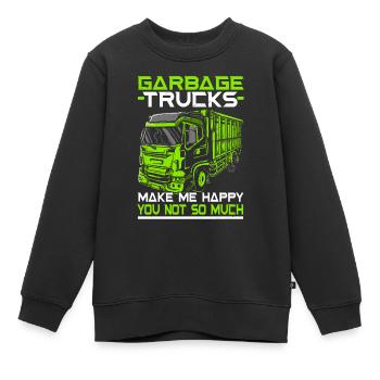 Garbage Truck Trash Collector Recycling Abfall - Kinder Premium Organic Sweatshirt - Schwarz - Vorne - AI Model Kid Female (0cm)