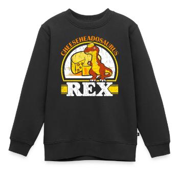 Cheeseheadosaurus Rex Paläontologe Dinosaurier Din - Kinder Premium Organic Sweatshirt - Schwarz - Vorne - AI Model Kid Female (0cm)