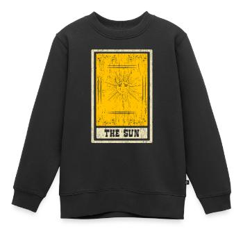 La carte de tarot du soleil Chaman Fortune Telling - Sweat Premium enfant bio - noir - Devant - AI Model Kid Female (0cm)