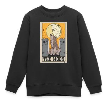 La Carte de Tarot de la Lune Divination Chaman - Sweat Premium enfant bio - noir - Devant - AI Model Kid Female (0cm)