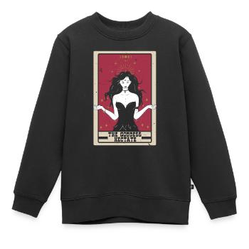 La déesse Hectate Tarot Carte De Bonne Aventure - Sweat Premium enfant bio - noir - Devant - AI Model Kid Female (0cm)