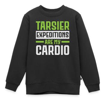 Tarsier Expeditionen sind mein Herzblatt Tier Tars - Kinder Premium Organic Sweatshirt - Schwarz - Vorne - AI Model Kid Female (0cm)