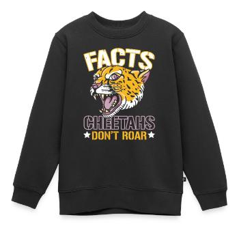 Faits Cheetahs Don’t Roar Wildlife Zookeepers - Sweat Premium enfant bio - noir - Devant - AI Model Kid Female (0cm)