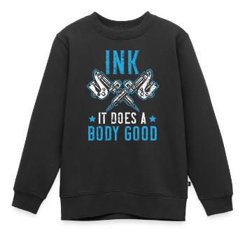 Assistant tatoueur Tatouage Tatouage Tatouage - Sweat Premium enfant bio - noir - Devant - AI Model Kid Female (0cm)