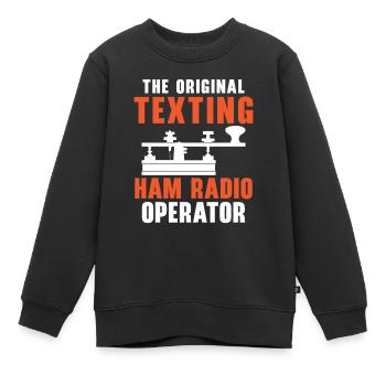 Der originale schreibende Funkamateur Ham Radio Op - Kinder Premium Organic Sweatshirt - Schwarz - Vorne - AI Model Kid Female (0cm)