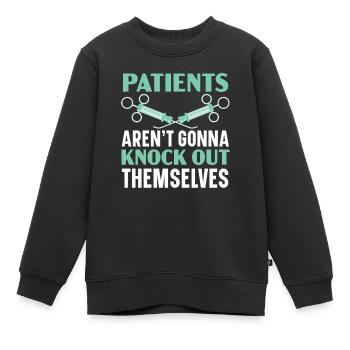 Die Patienten werden sich nicht selbst betäuben - Kinder Premium Organic Sweatshirt - Schwarz - Vorne - AI Model Kid Female (0cm)