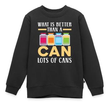 Was ist besser als eine Dose Viele Dosen Einmachen - Kinder Premium Organic Sweatshirt - Schwarz - Vorne - AI Model Kid Female (0cm)