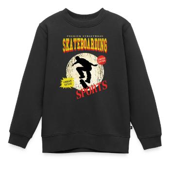 Skateboarding Skate Skater Skateboard Sk8 Vintage - Sweat Premium enfant bio - noir - Devant - AI Model Kid Female (0cm)