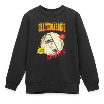 Skateboarding Skate Skater Skateboard Sk8 Vintage - Sweat Premium enfant bio - noir - Devant - AI Model Kid Female (0cm)