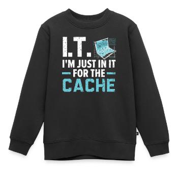 I.T. Je suis juste là pour l’ordinateur de cache - Sweat Premium enfant bio - noir - Devant - AI Model Kid Female (0cm)