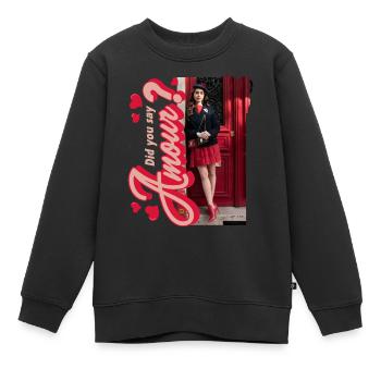 Emily In Paris Did You Say Amour? In Rot - Kinder Premium Organic Sweatshirt - Schwarz - Vorne - AI Model Kid Female (0cm)