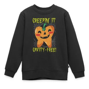 Est-ce qu’il rampe sans carie dentaire! - Sweat Premium enfant bio - noir - Devant - AI Model Kid Female (0cm)